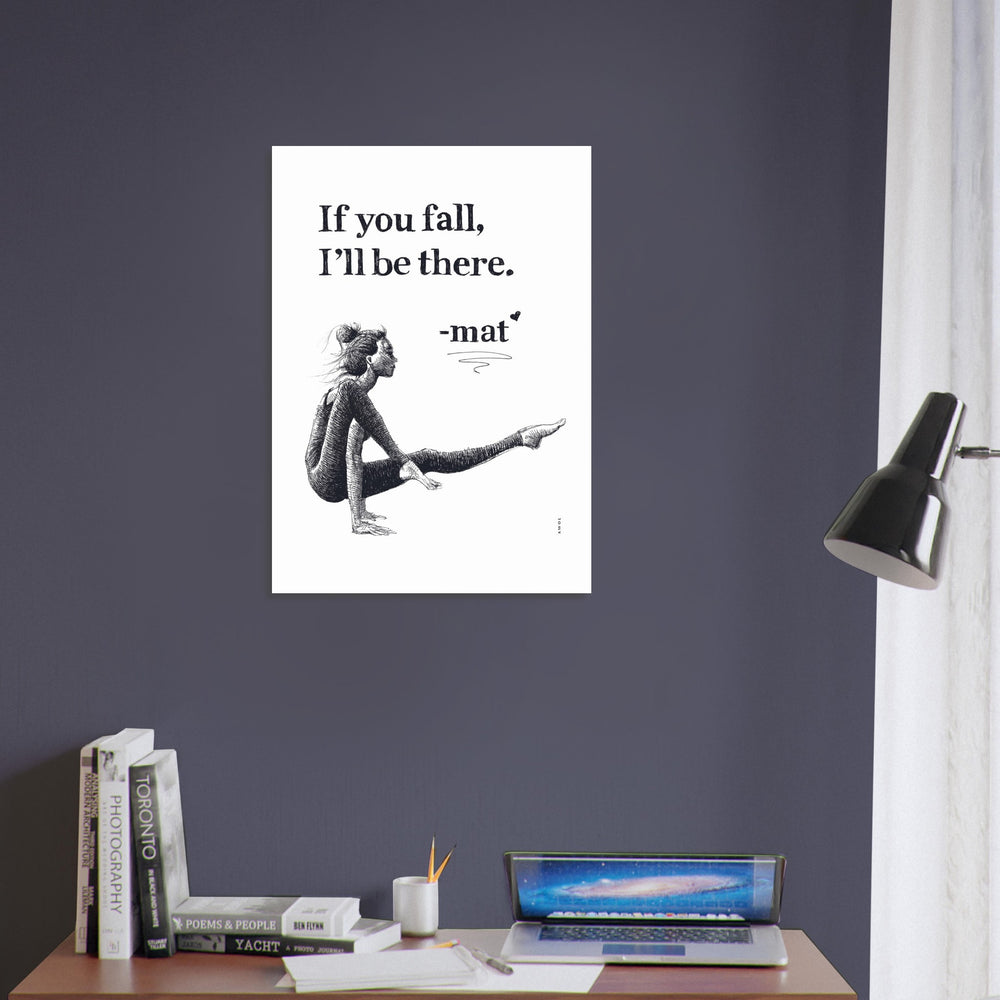 
                      
                        If You Fall, I'll Be There: Yoga Art With Woman And Inspirational Quote: Yoga Poster
                      
                    