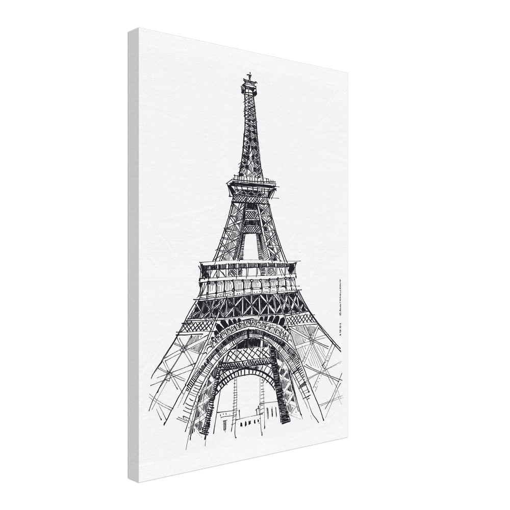 
                      
                        Black And White City Art Print, Paris Wall Art With Eiffel Tower: Canvas Art Print
                      
                    