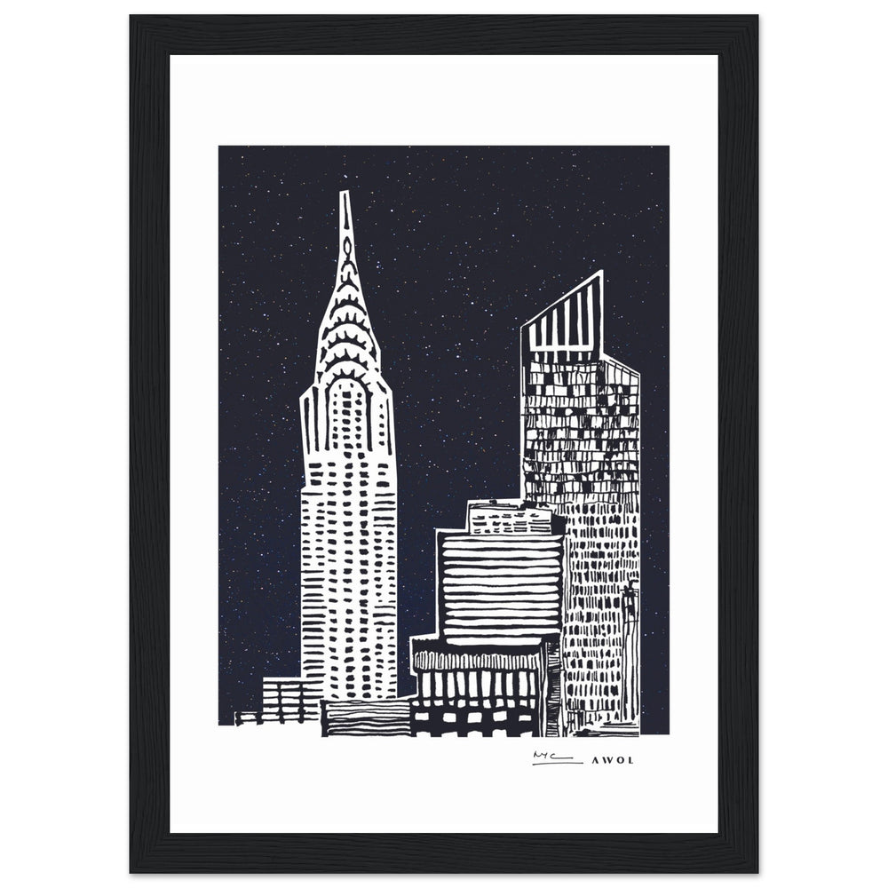 
                      
                        New York City At Night, Manhattan Abstraction: Framed Art Print
                      
                    