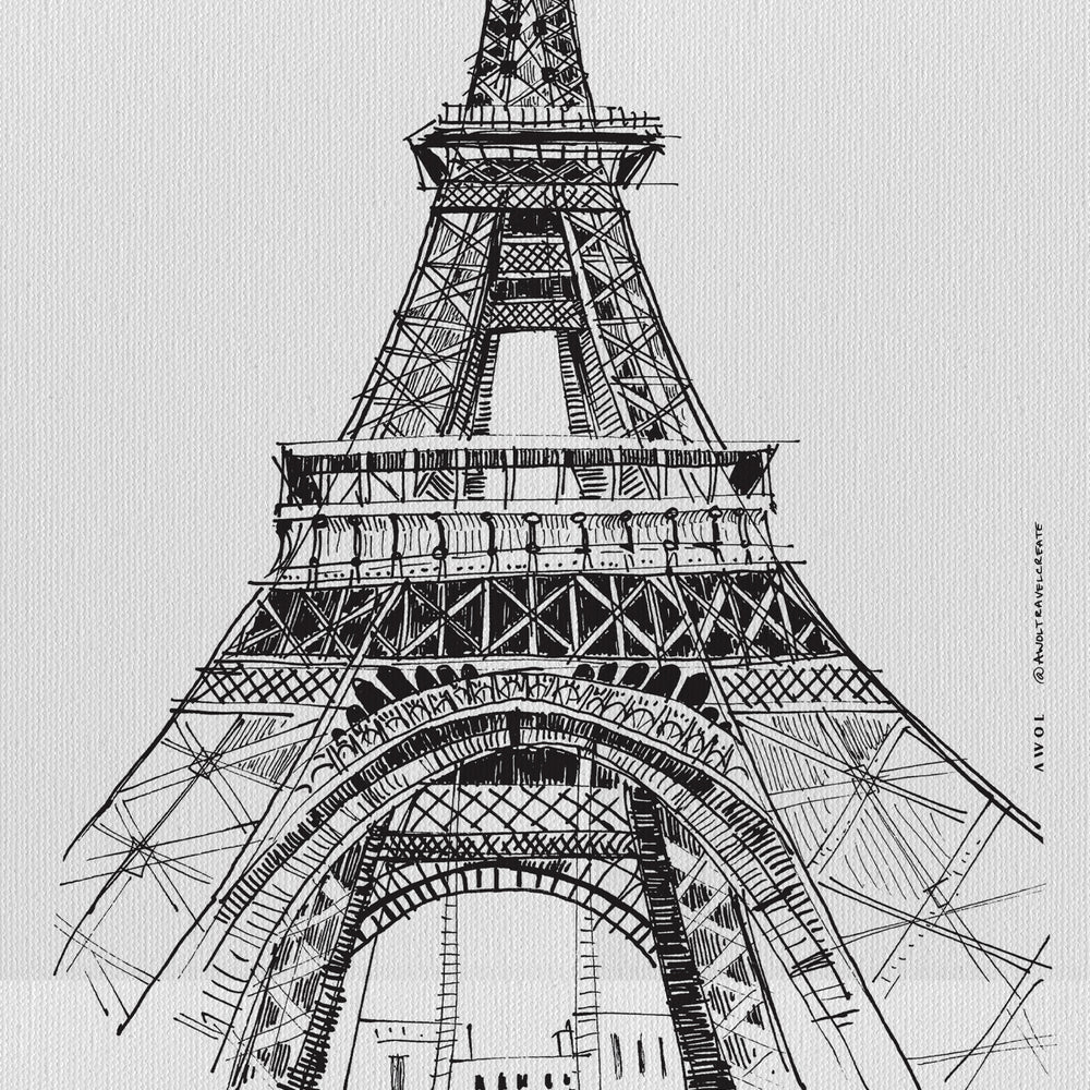 
                      
                        Black And White City Art Print, Paris Wall Art With Eiffel Tower: Canvas Art Print
                      
                    