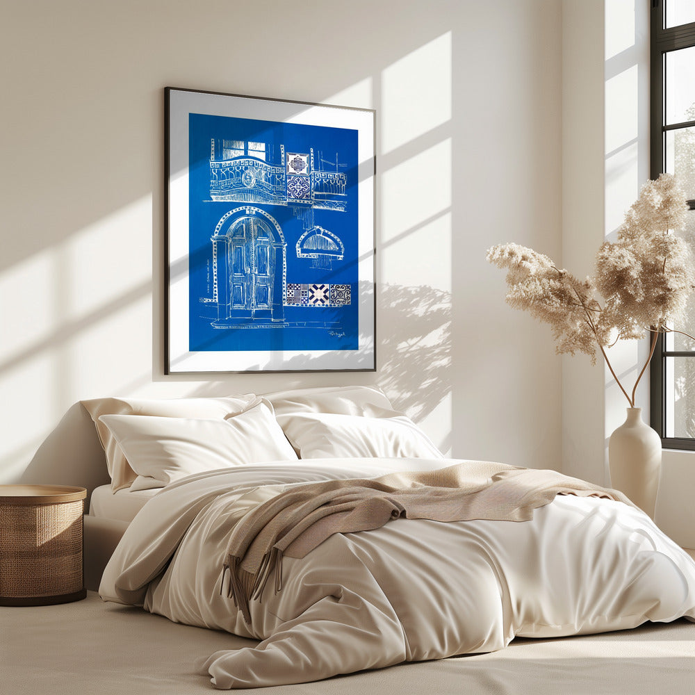 
                      
                        Blue Portugese House With Azulejo Tile Art: Fine Art Poster
                      
                    