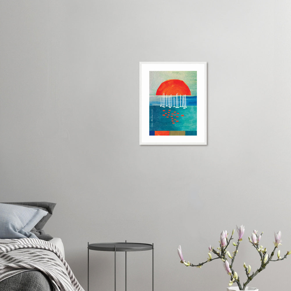 
                      
                        Sunrise Over The Sea, Colourful Seaside Landscape Artwork: Framed Print
                      
                    