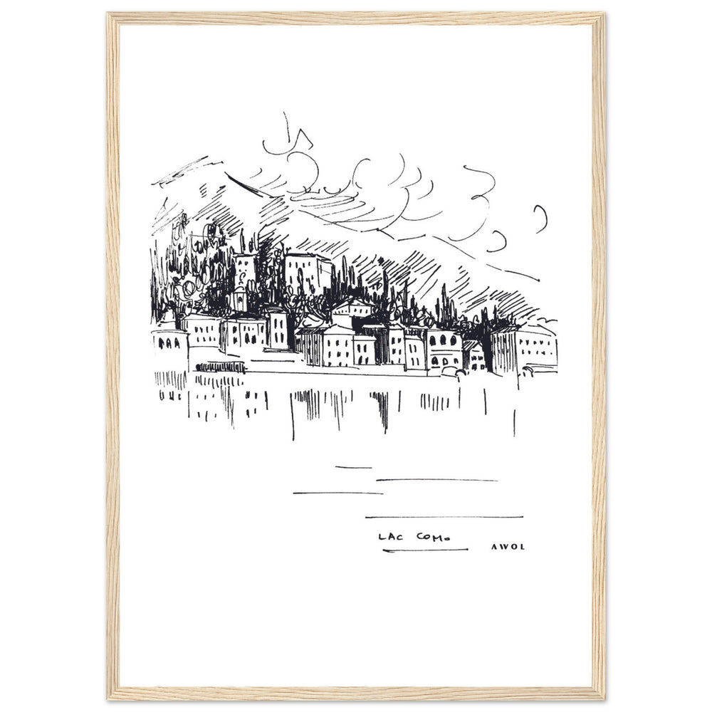 
                      
                        Italian Scenery Wall Art With Villas On A Hill In Lake Como, Framed Art Print
                      
                    