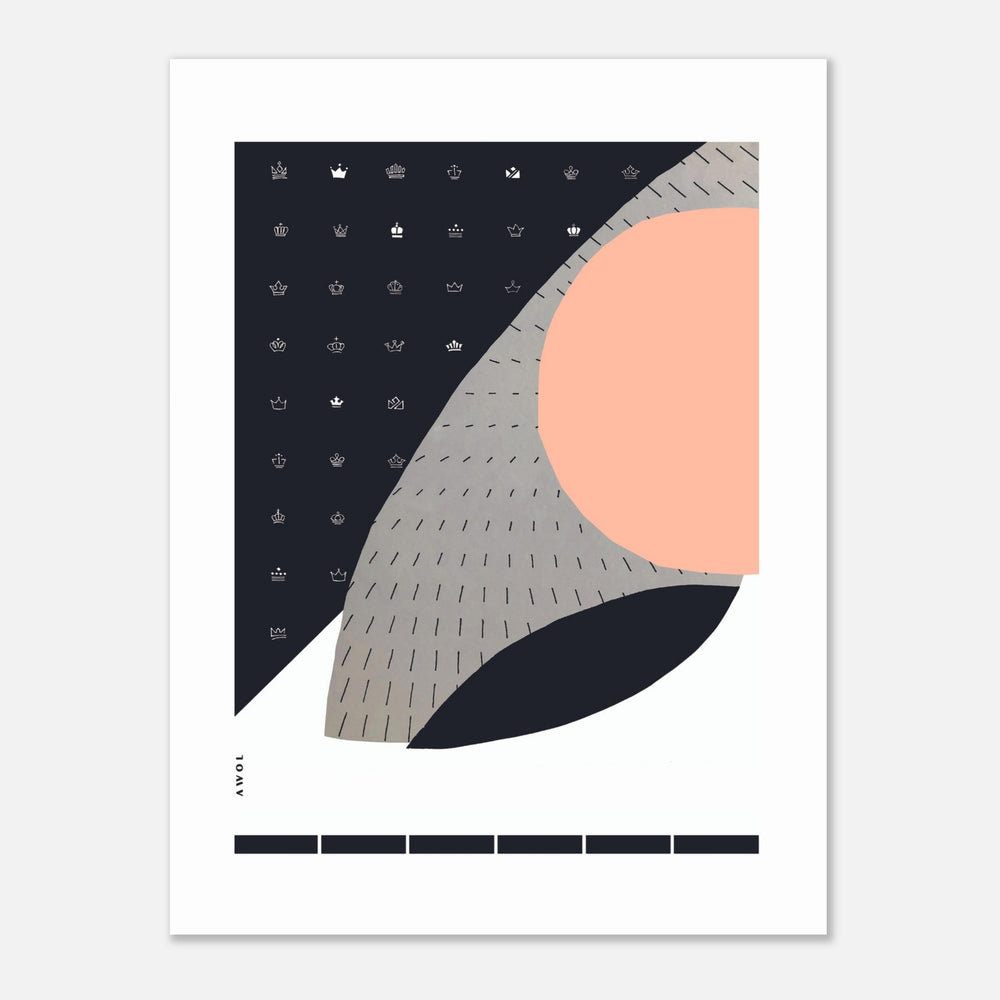 Scandinavian Art Print With Abstract Pattern: Minimalist Aluminum Art Print