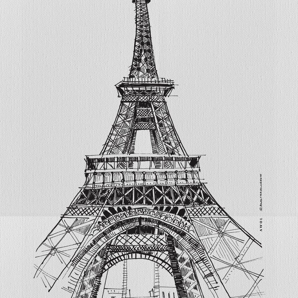 
                      
                        Black And White City Art Print, Paris Wall Art With Eiffel Tower: Canvas Art Print
                      
                    