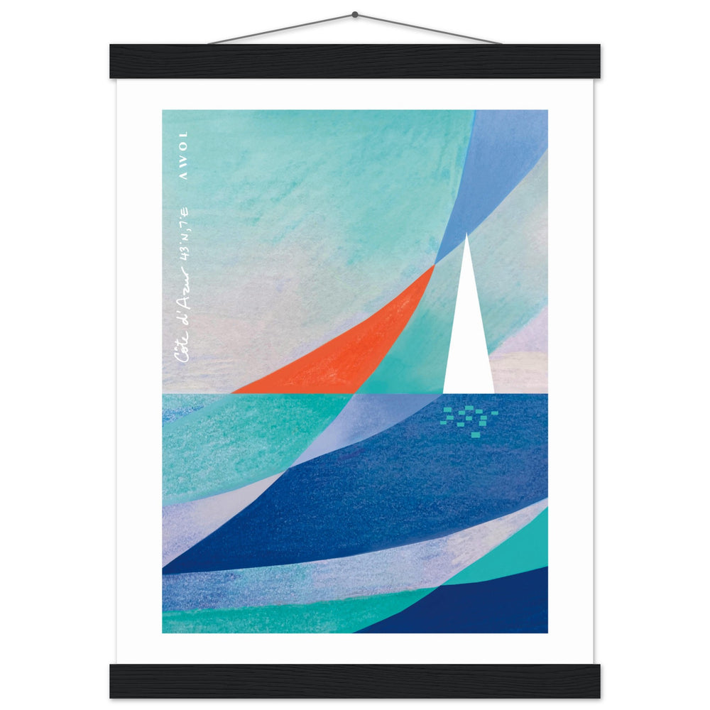 
                      
                        Abstract Art With Sailboat On The Mediterranean Sea: Poster with Hanger
                      
                    