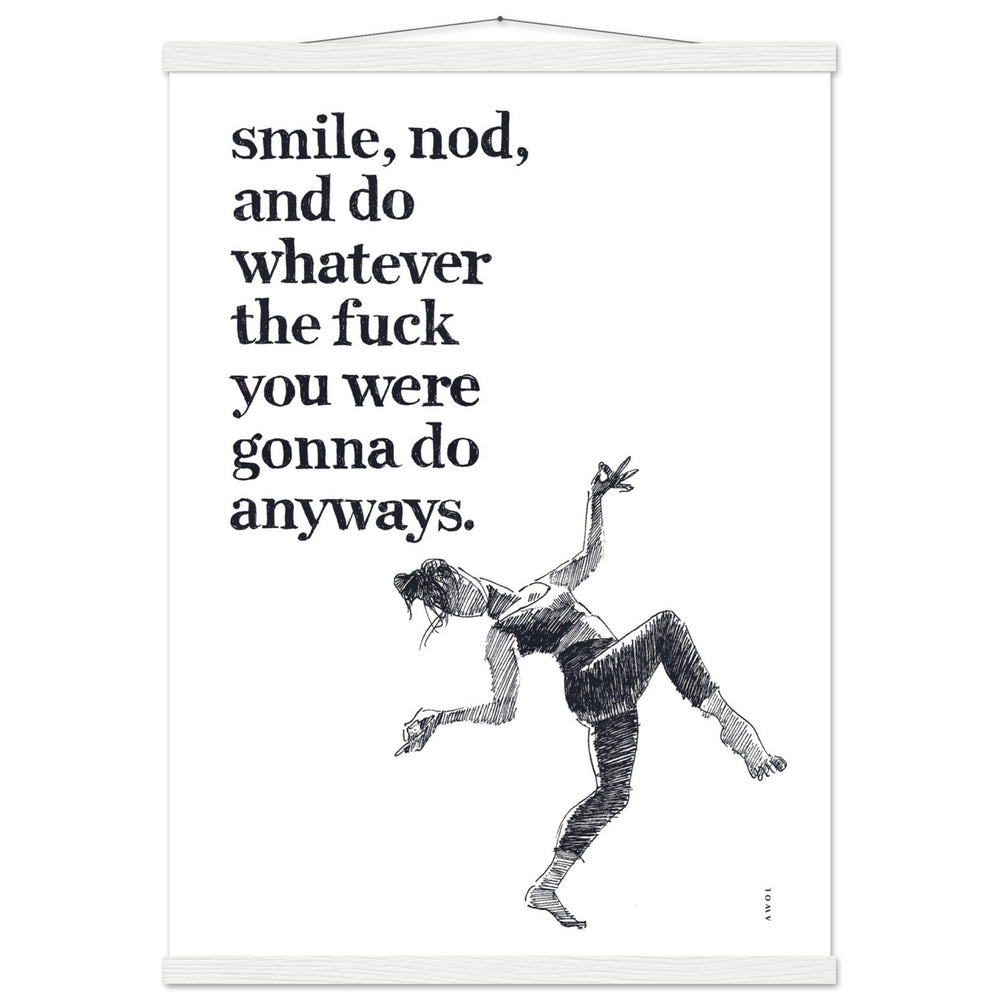 
                      
                        Smile And Nod, Modern Zen Art Print: Poster with Hanger
                      
                    