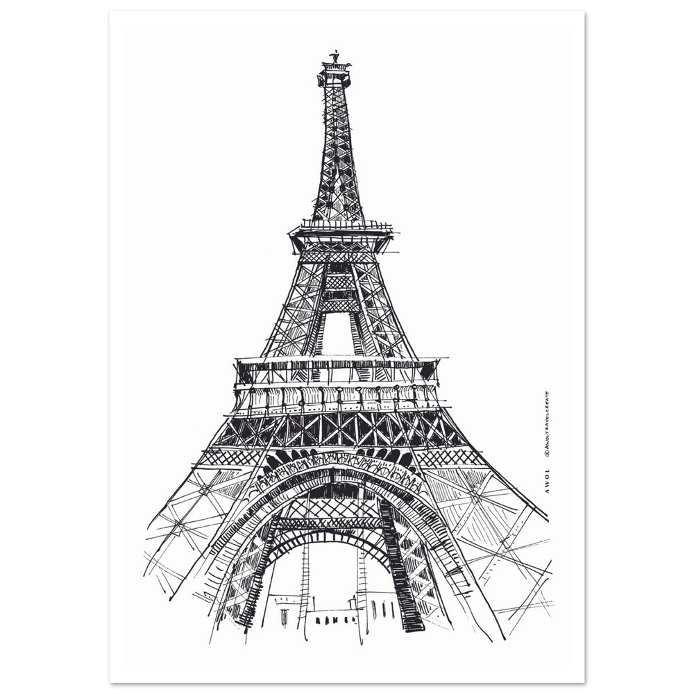 
                      
                        Paris Wall Art, Eiffel Tower In Black And White Art Print: France Travel Poster
                      
                    