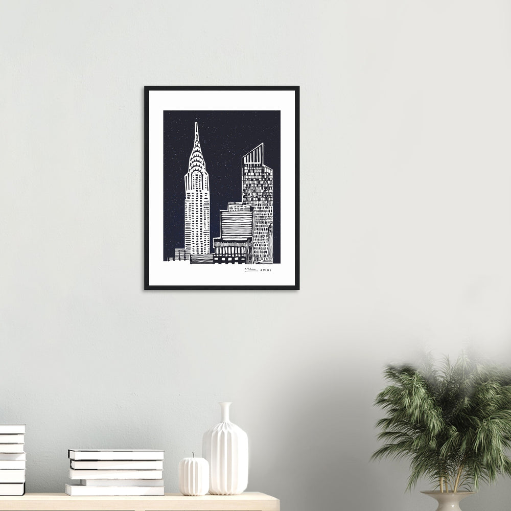 
                      
                        New York City At Night, Manhattan Abstraction: Framed Art Print
                      
                    