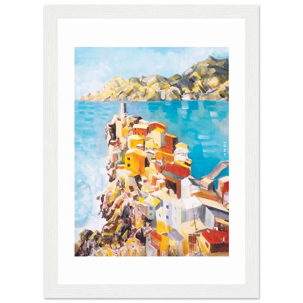 
                      
                        Colourful Town On A Cliff By The Sea In Italy: Italian Riviera Framed Art Print
                      
                    