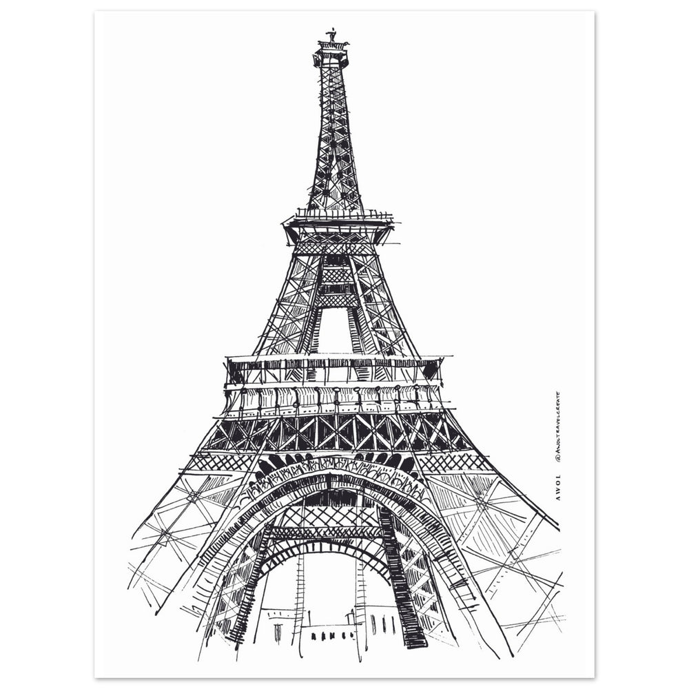 
                      
                        Paris Wall Art, Eiffel Tower In Black And White Art Print: France Travel Poster
                      
                    