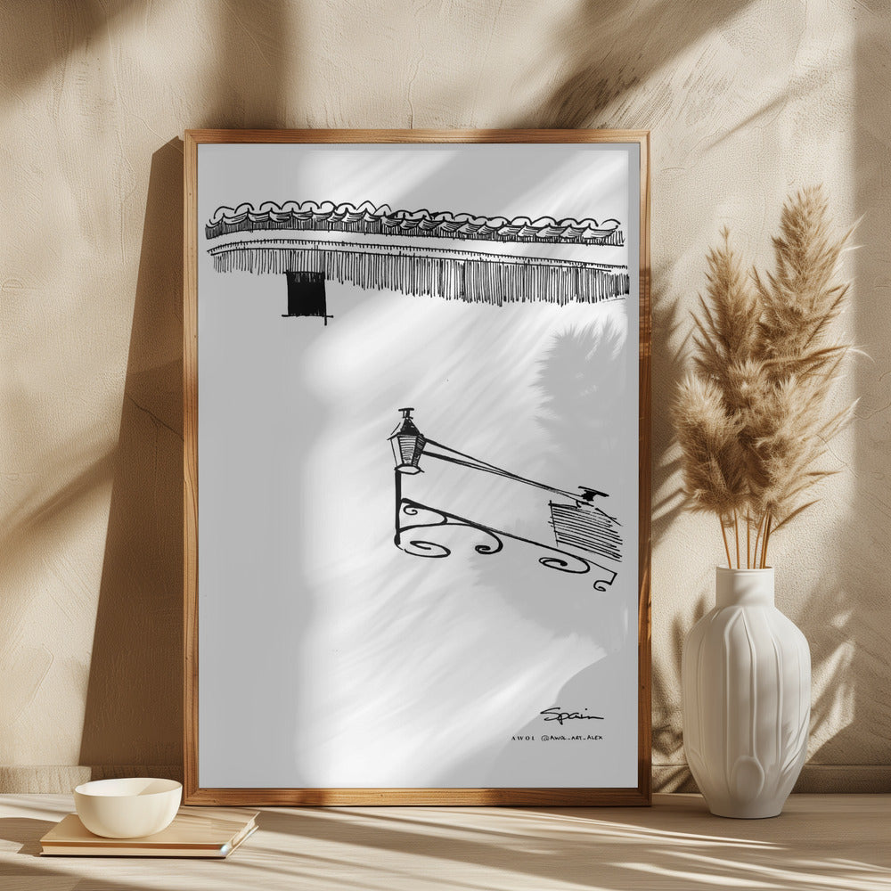 
                      
                        Siesta Shadows: Sunshine On Streetlamp In Spain: Fine Art Poster
                      
                    