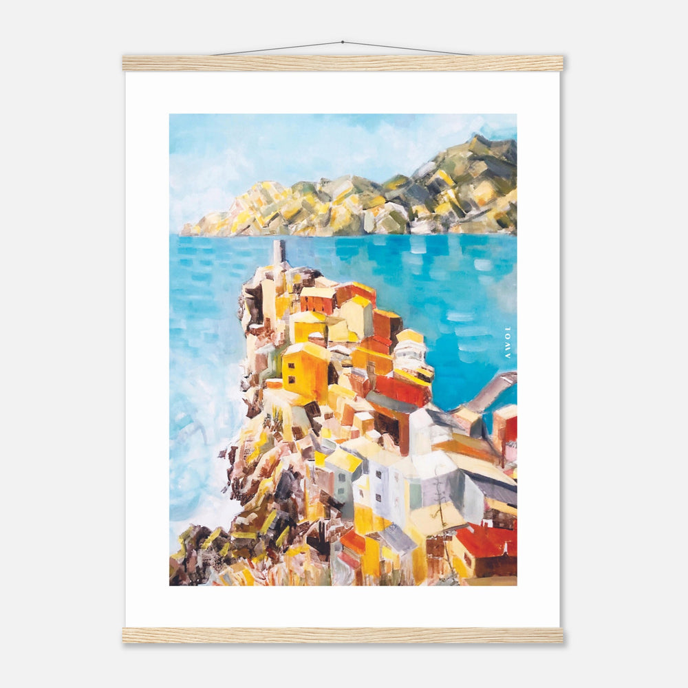 Italy Scenery Art Print: Colourful Towns Of Amalfi And Liguria: Poster Print With Hanger