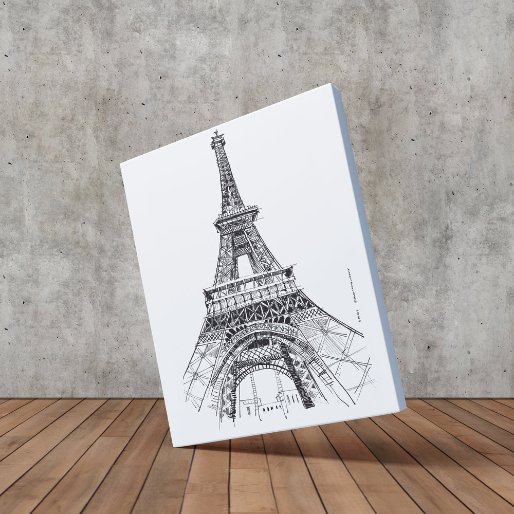 
                      
                        Black And White City Art Print, Paris Wall Art With Eiffel Tower: Canvas Art Print
                      
                    