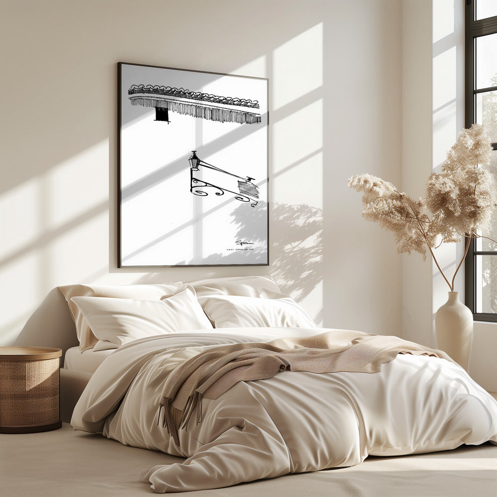 
                      
                        Siesta Shadows: Sunshine On Streetlamp In Spain: Fine Art Wooden Framed Poster
                      
                    