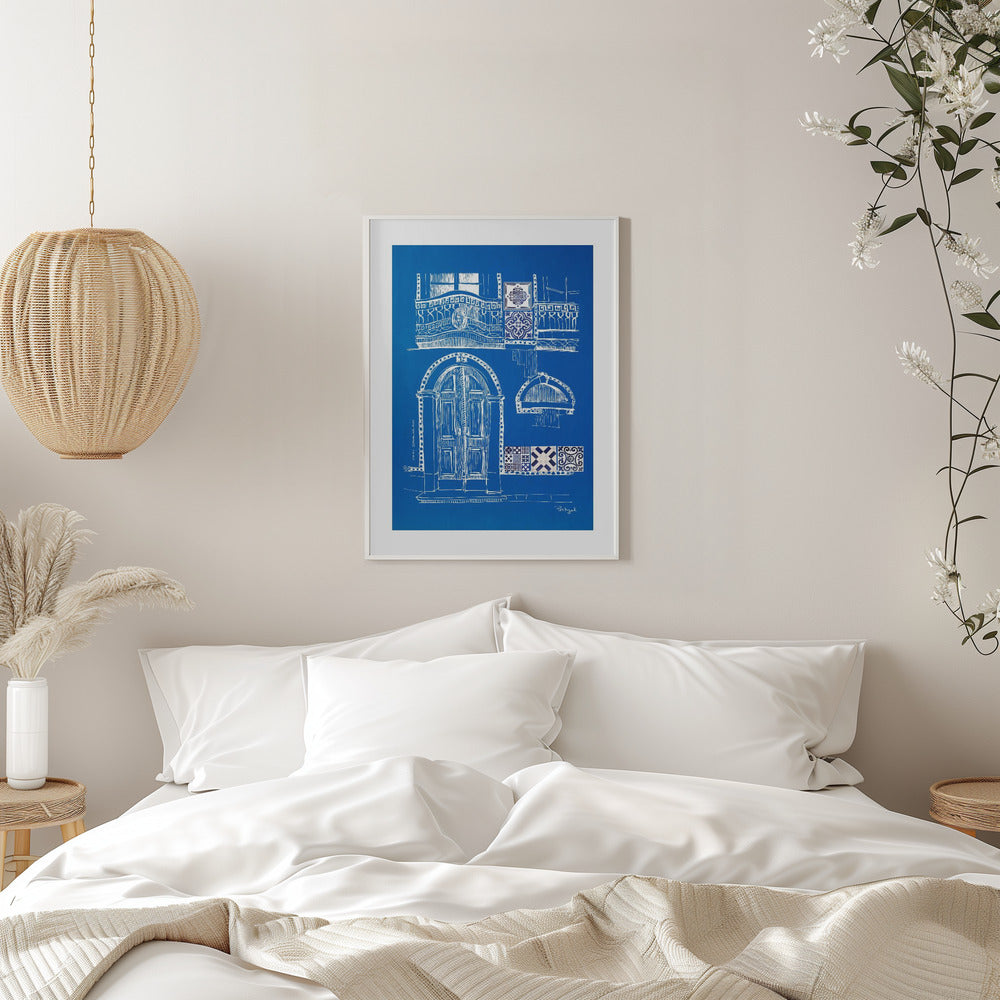 
                      
                        Blue Portugese House With Azulejo Tile Art: Fine Art Poster
                      
                    