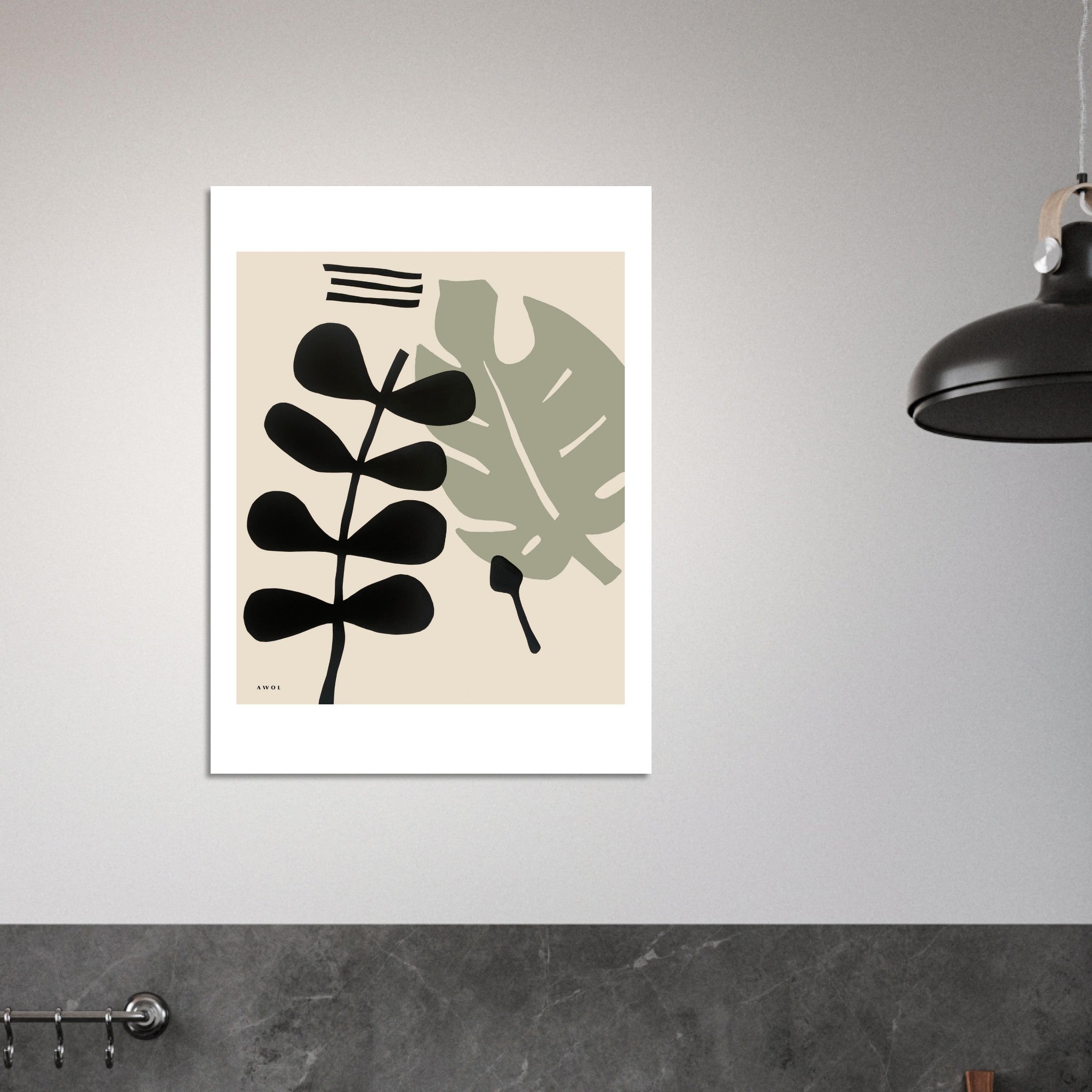 Tropical Plant Artwork With Minimalist Leaves: Poster Print