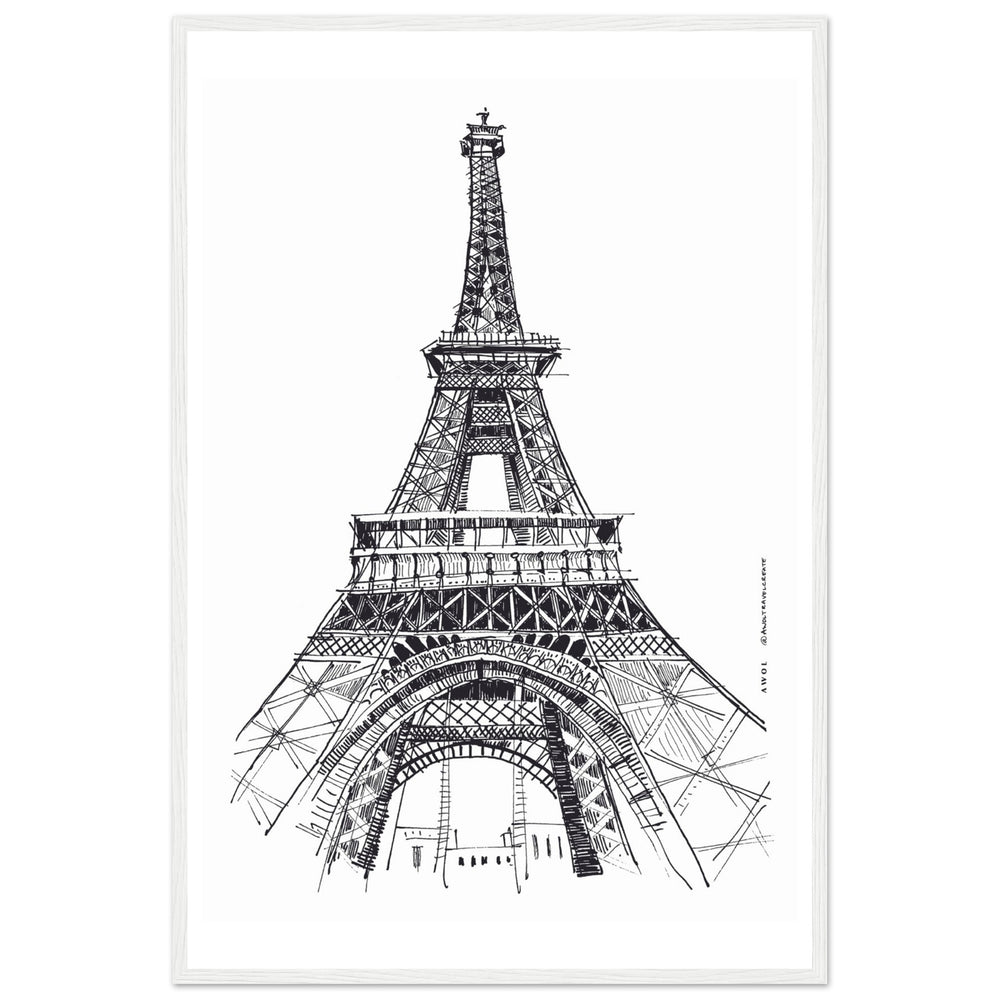 
                      
                        Black And White City Poster, Paris Wall Art With Eiffel Tower: Framed Art Print
                      
                    