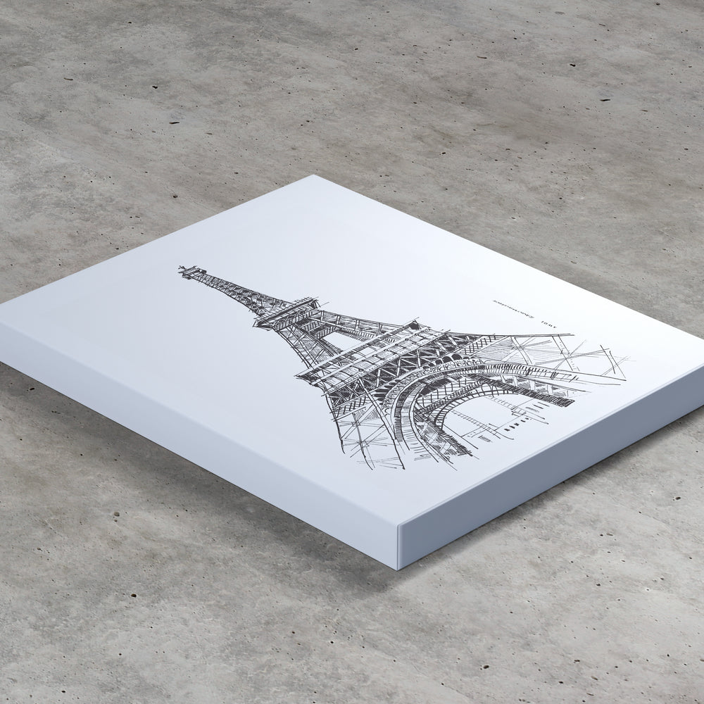 
                      
                        Black And White City Art Print, Paris Wall Art With Eiffel Tower: Canvas Art Print
                      
                    