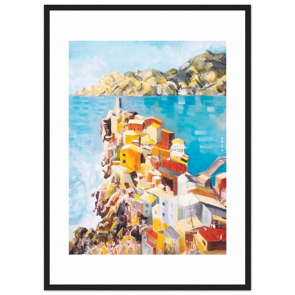 
                      
                        Colourful Town On A Cliff By The Sea In Italy: Italian Riviera Framed Art Print
                      
                    