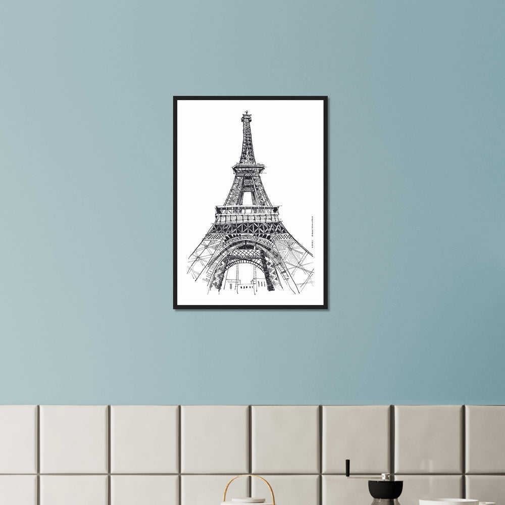 
                      
                        Black And White City Poster, Paris Wall Art With Eiffel Tower: Framed Art Print
                      
                    