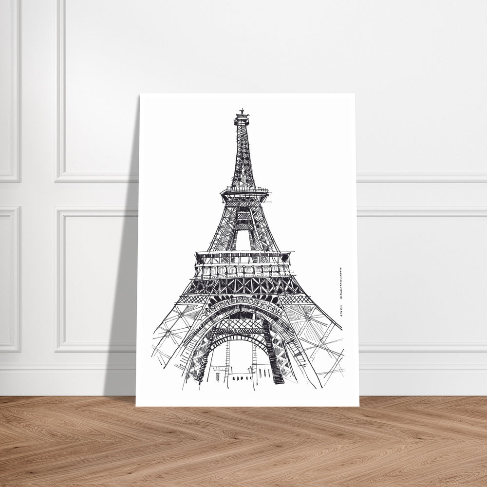 
                      
                        Paris Wall Art, Eiffel Tower In Black And White Art Print: France Travel Poster
                      
                    