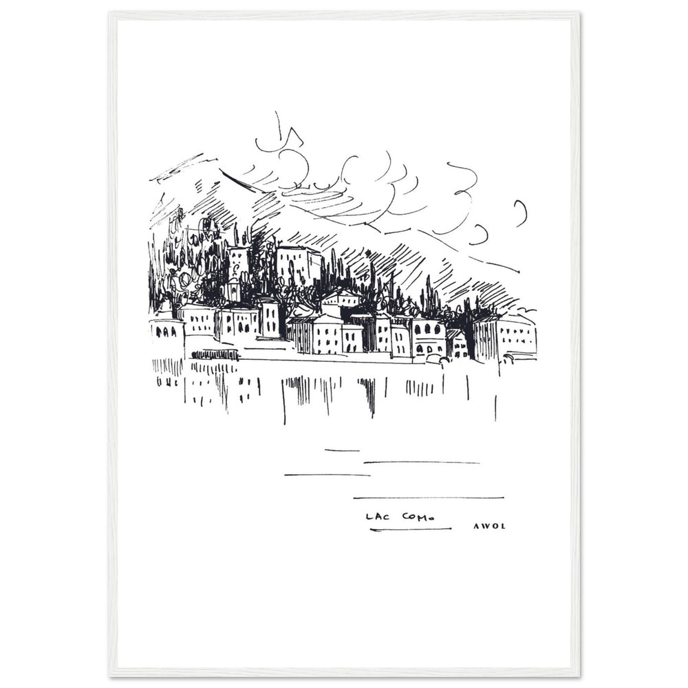 
                      
                        Italian Scenery Wall Art With Villas On A Hill In Lake Como, Framed Art Print
                      
                    