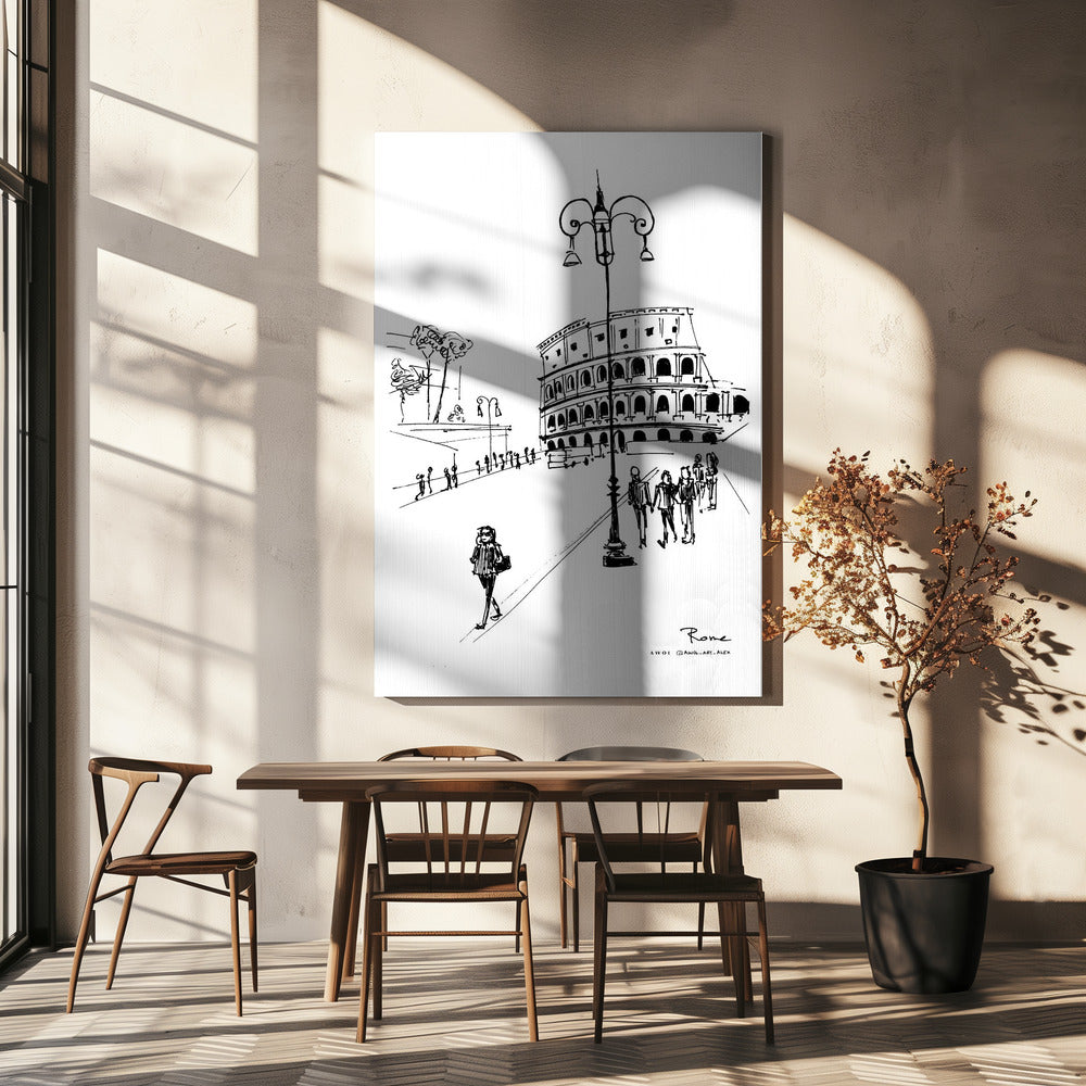 
                      
                        Black & White Rome Italy Wall Art Print – Fine Art Urban Travel Poster
                      
                    