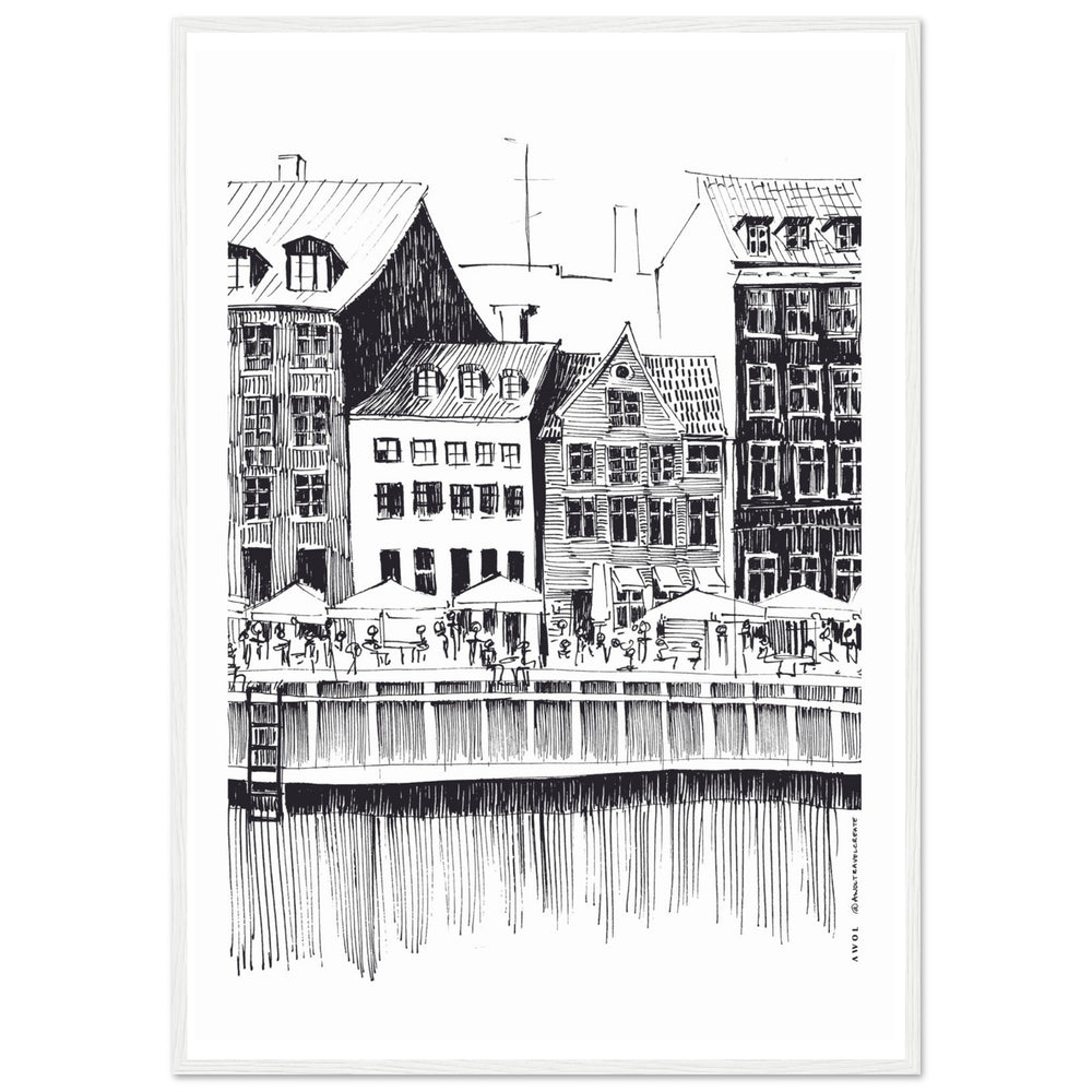 
                      
                        Saturday Afternoon With Cafés And Historic Houses In Copenhagen, Wooden Framed Art Print On Premium Paper
                      
                    