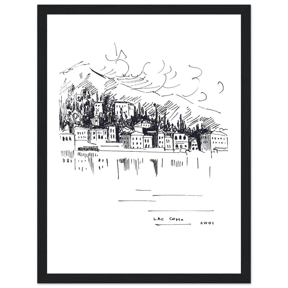 
                      
                        Italian Scenery Wall Art With Villas On A Hill In Lake Como, Framed Art Print
                      
                    