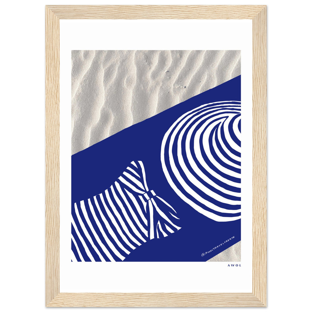 
                      
                        Woman In Oversized Hat And Stripes Sleeping On The Beach: Island Mood Classic Matte Paper Wooden Framed Art Print
                      
                    