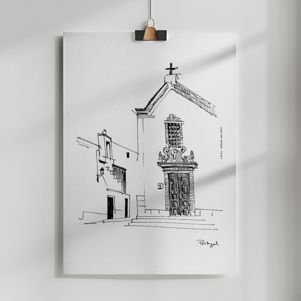 
                      
                        Town Square At Siesta Time: Portugal Fine Art Poster
                      
                    