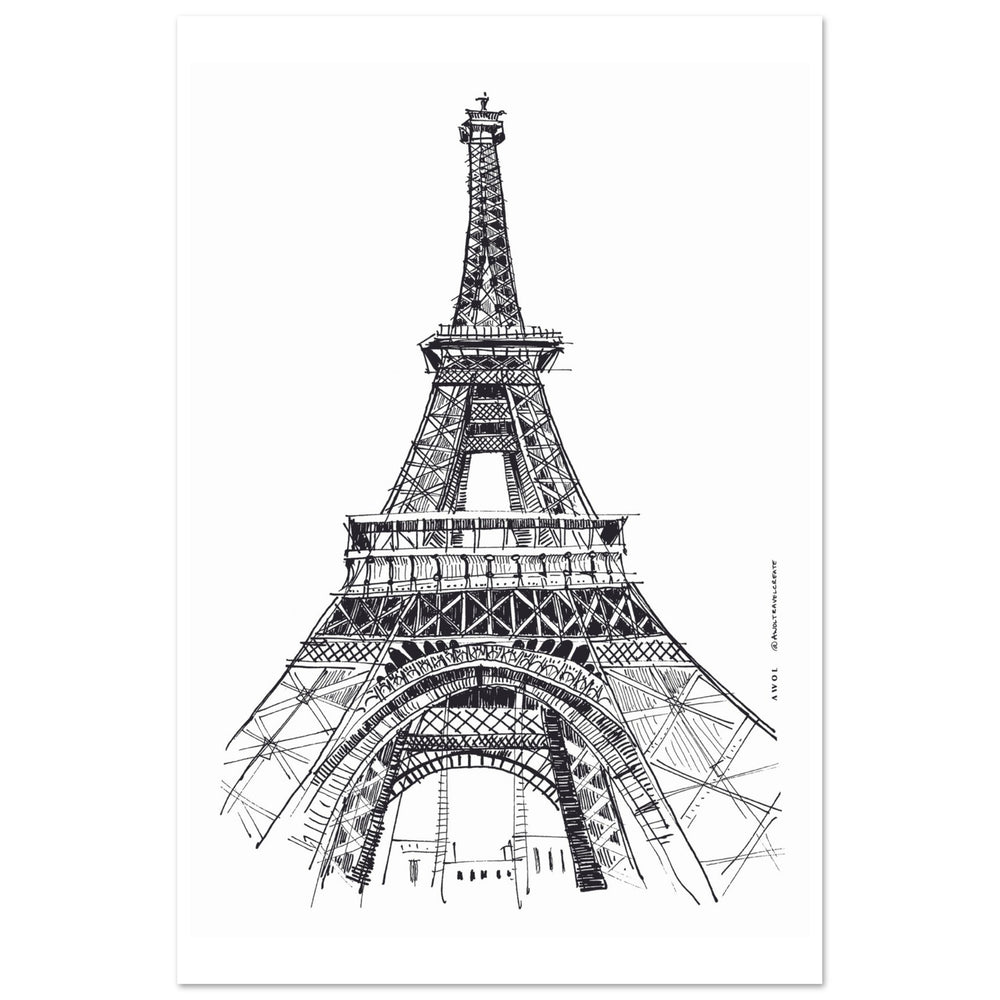 
                      
                        Paris Wall Art, Eiffel Tower In Black And White Art Print: France Travel Poster
                      
                    