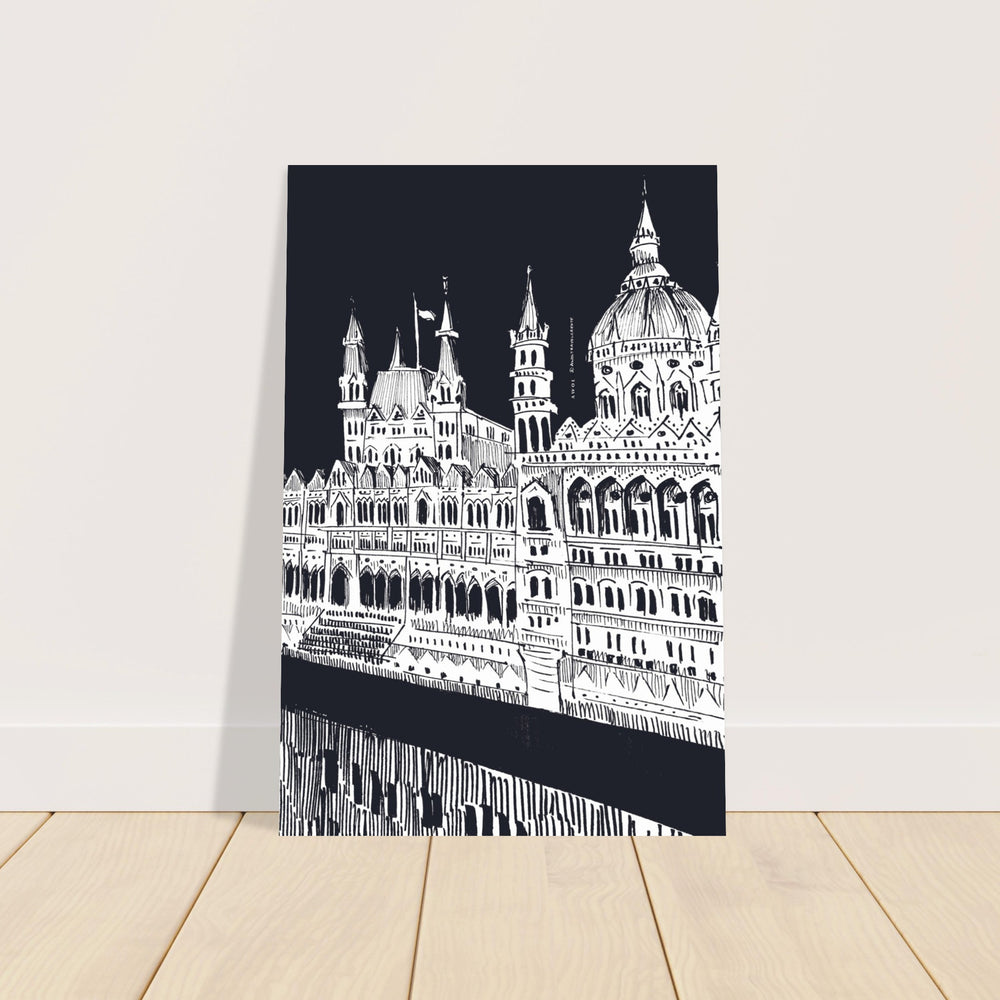 
                      
                        Budapest City Art Print, Castle On The Danube River: Travel Poster Print
                      
                    