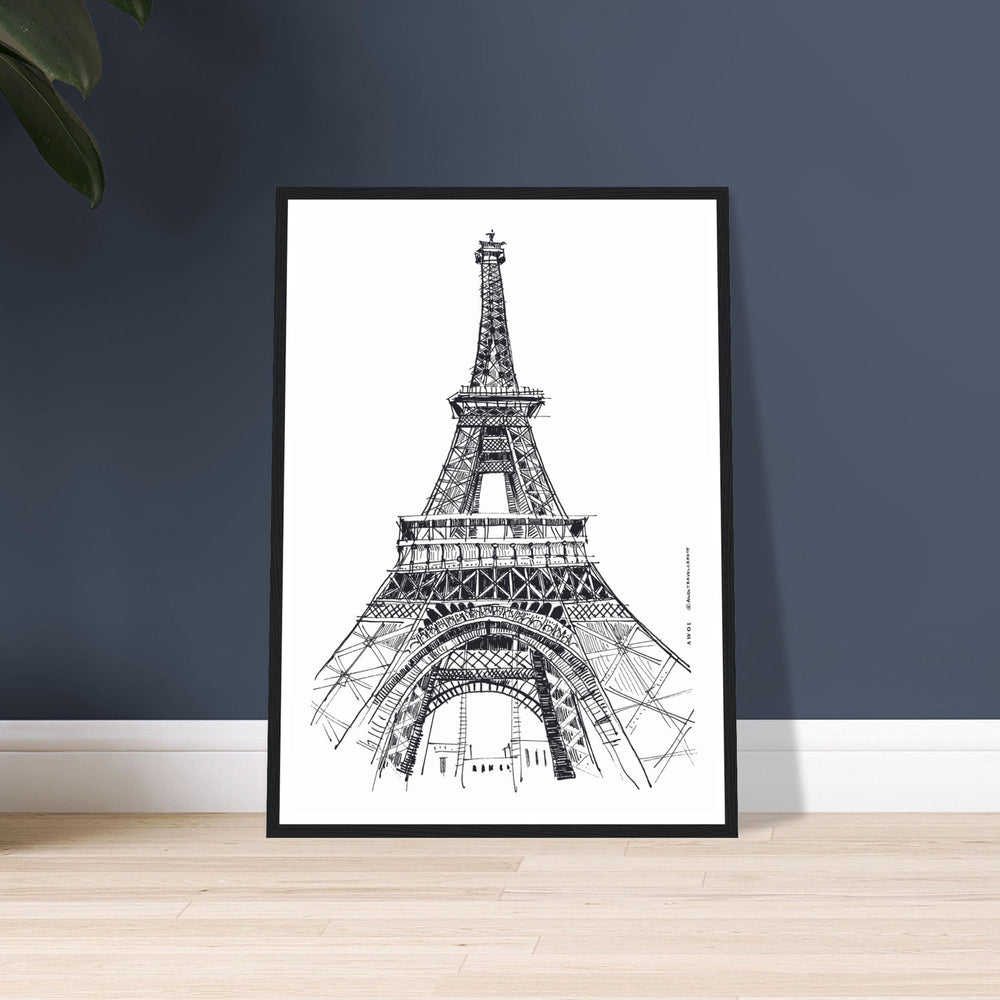 
                      
                        Black And White City Poster, Paris Wall Art With Eiffel Tower: Framed Art Print
                      
                    