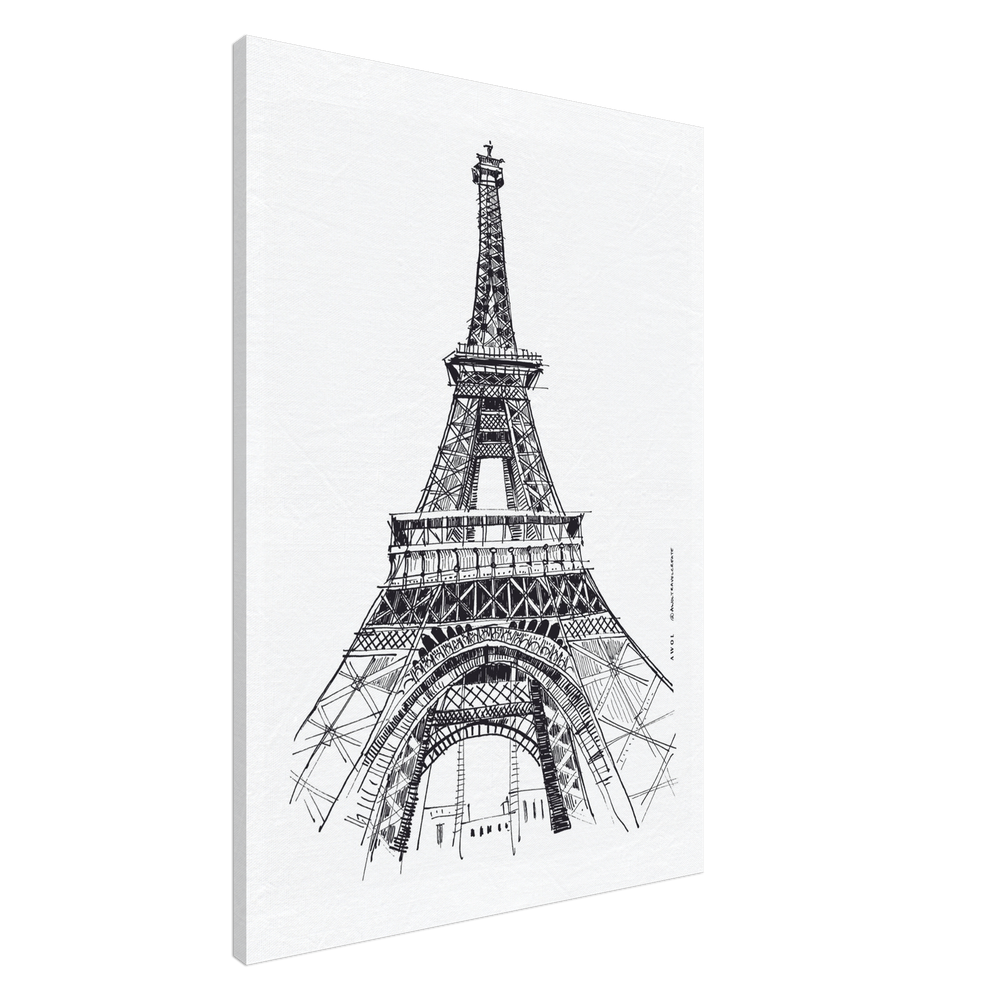 
                      
                        Black And White City Art Print, Paris Wall Art With Eiffel Tower: Canvas Art Print
                      
                    