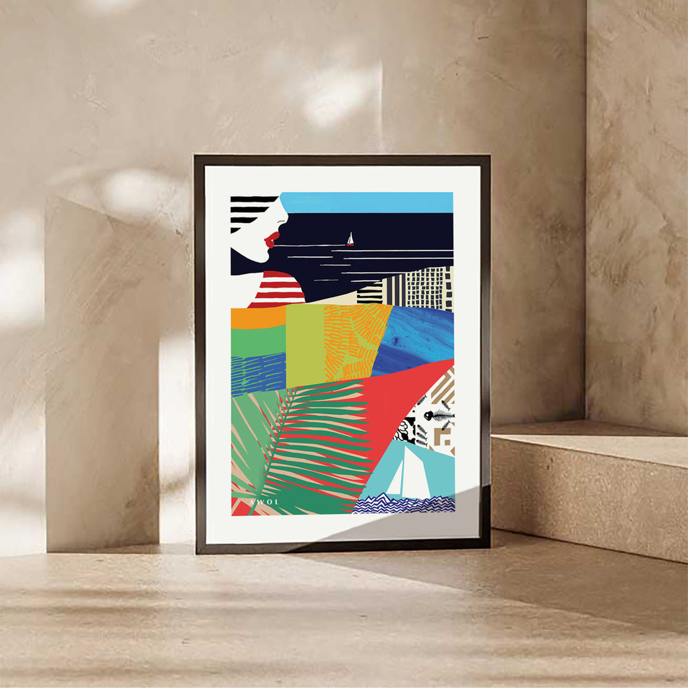 
                      
                        Beach Vibes:  Classic Matte Paper Wooden Framed Poster
                      
                    