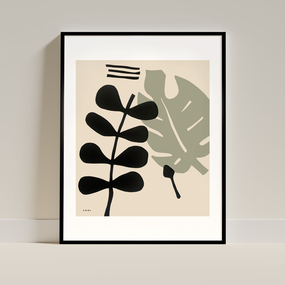 Tropical Plant Botanical Art, Framed Poster