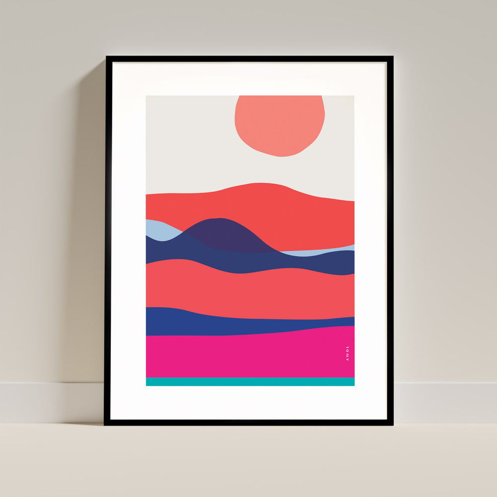 Minimalist Ocean Wall Art: Sunrises And Sunsets Framed Art Print