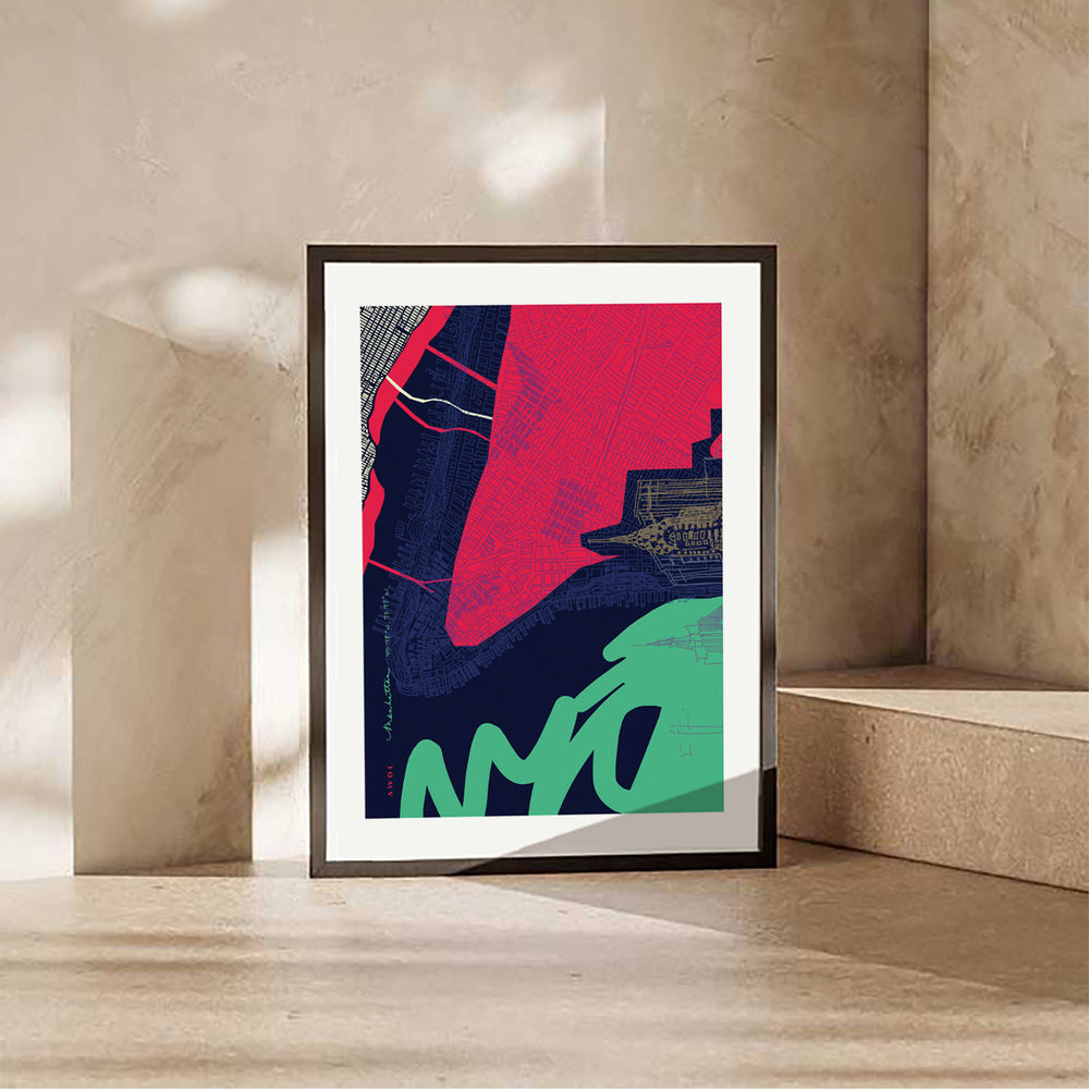 New York CIty Abstraction: Classic Matte Paper Metal Framed Poster