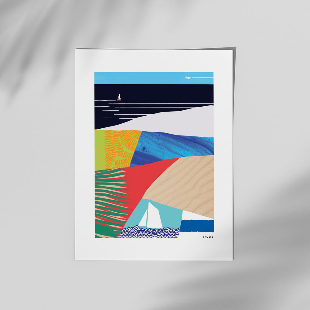 Tropical, Beach Vacation Vibes: Poster Print