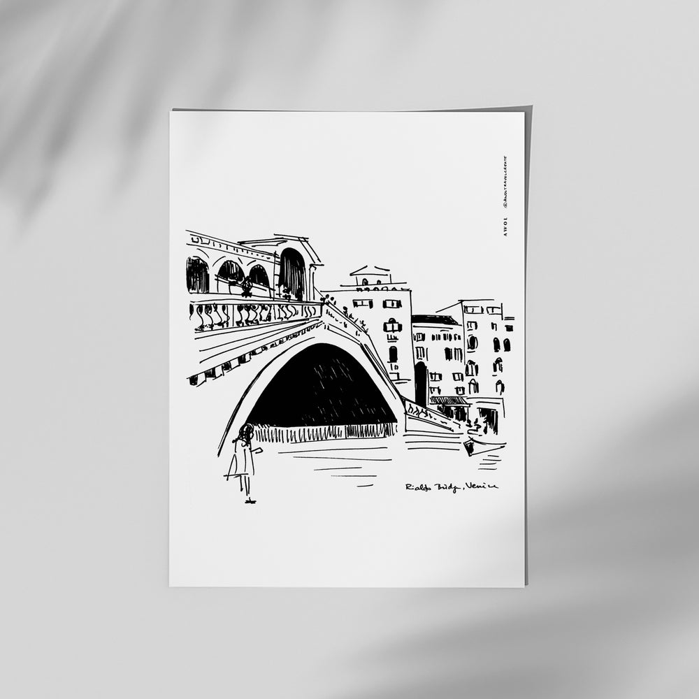 Venice Canal, Rialto Bridge: Classic Matte Paper Poster