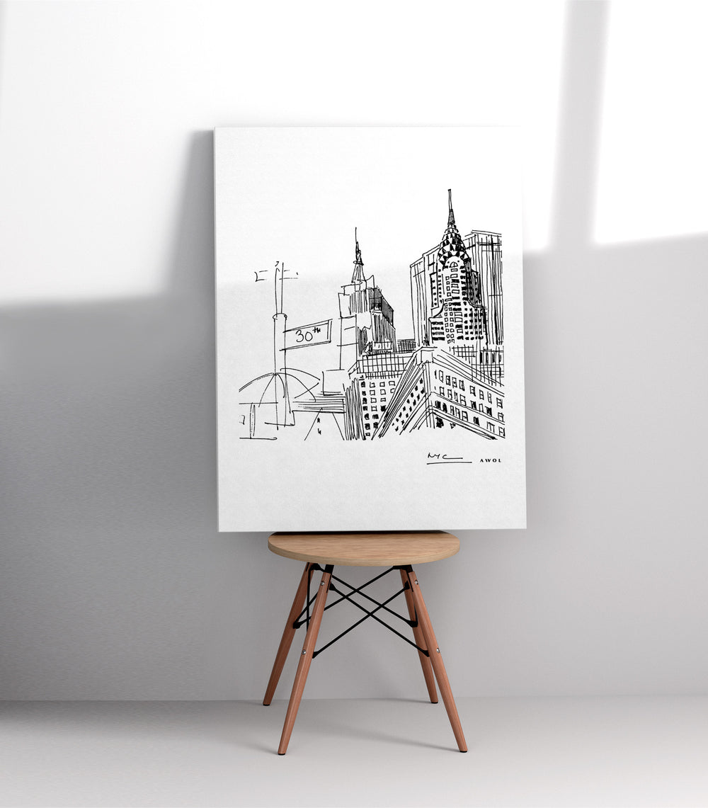 New York City Art, Iconic Skyscrapers: Canvas Print