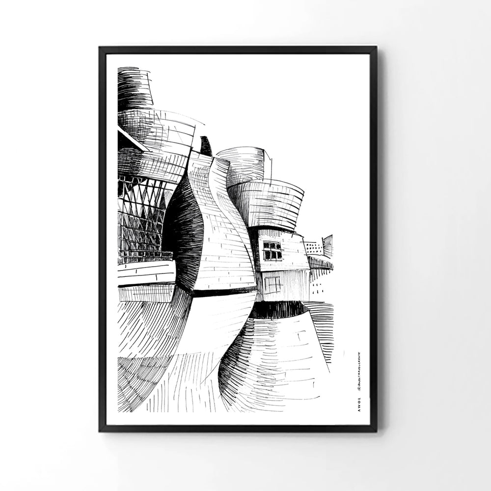 
                      
                        The Guggenheim Bilbao, Modern Architecture Masterpiece: Framed Art Print
                      
                    