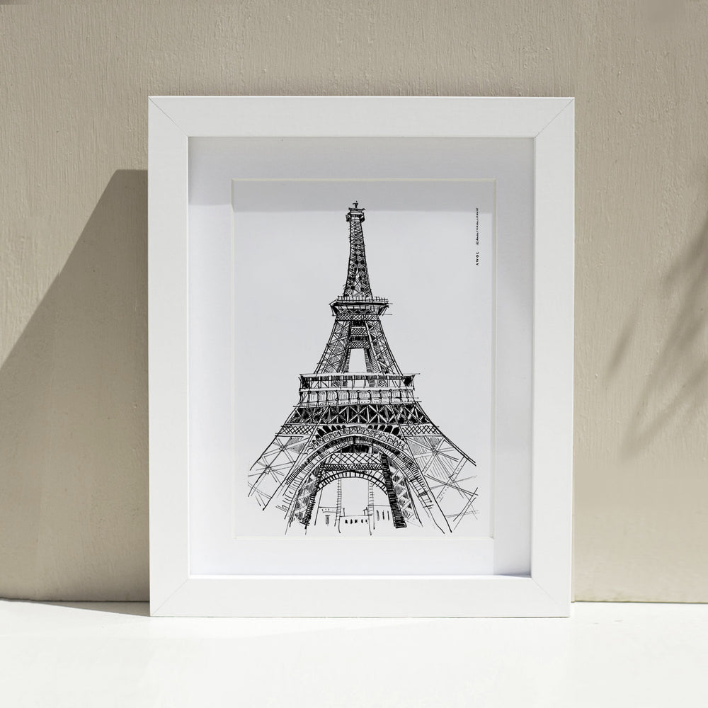 
                      
                        Paris Wall Art, Eiffel Tower In Black And White Art Print: France Travel Poster
                      
                    