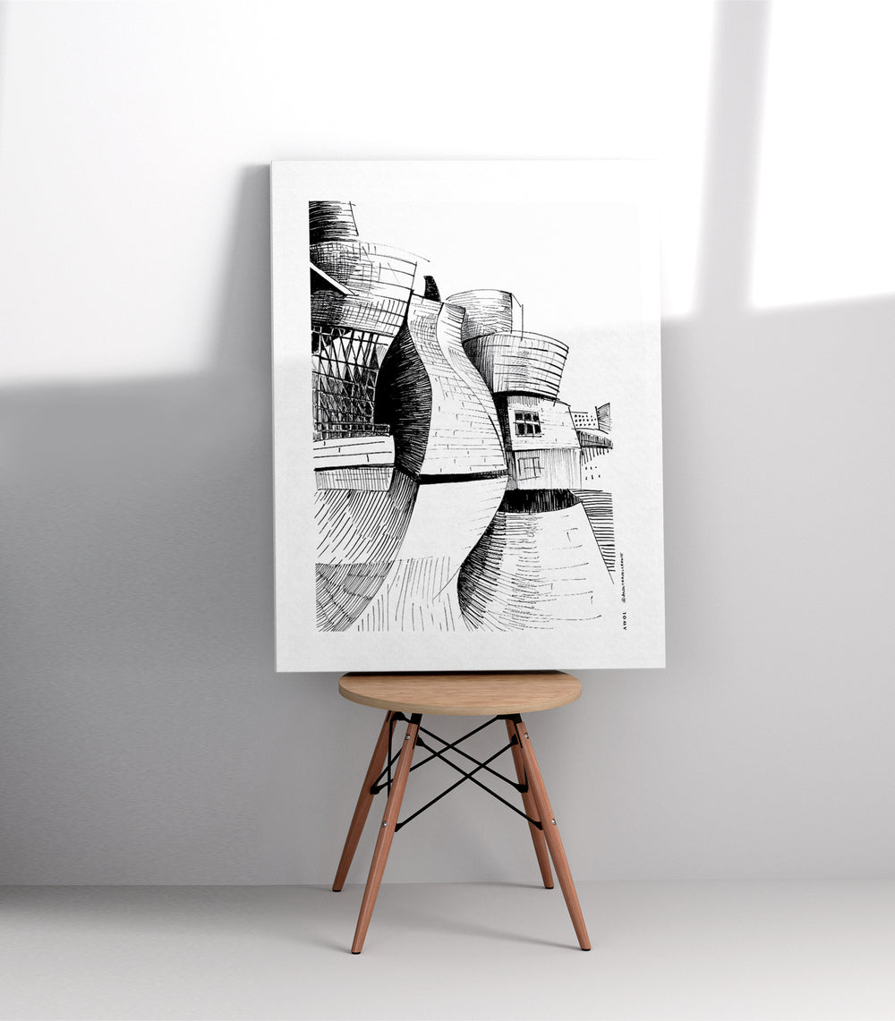 The Guggenheim Bilbao, Modern Architecture Wall Art: Canvas Print