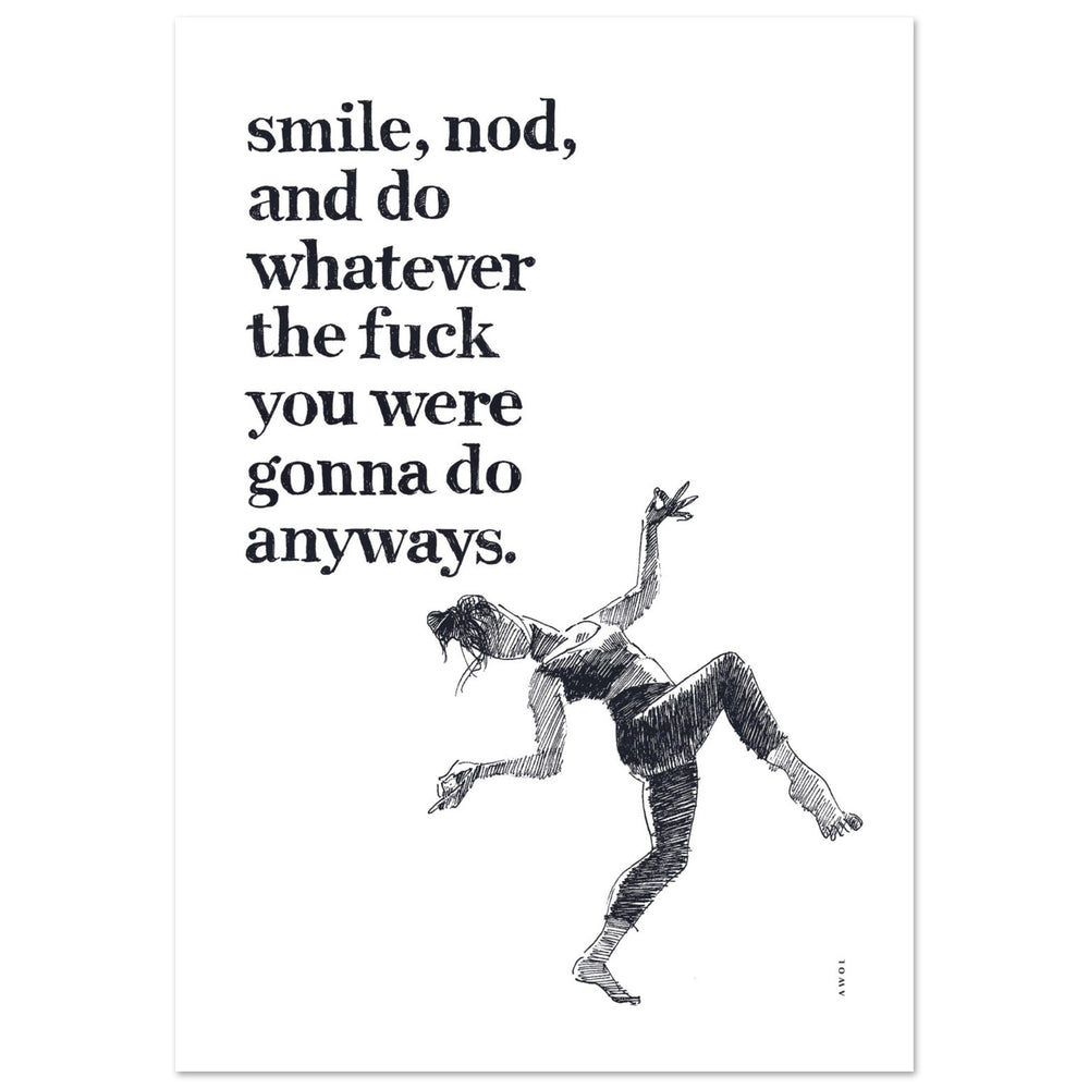 
                      
                        Smile And Nod, Modern Zen Quote: Aluminum Art Print
                      
                    