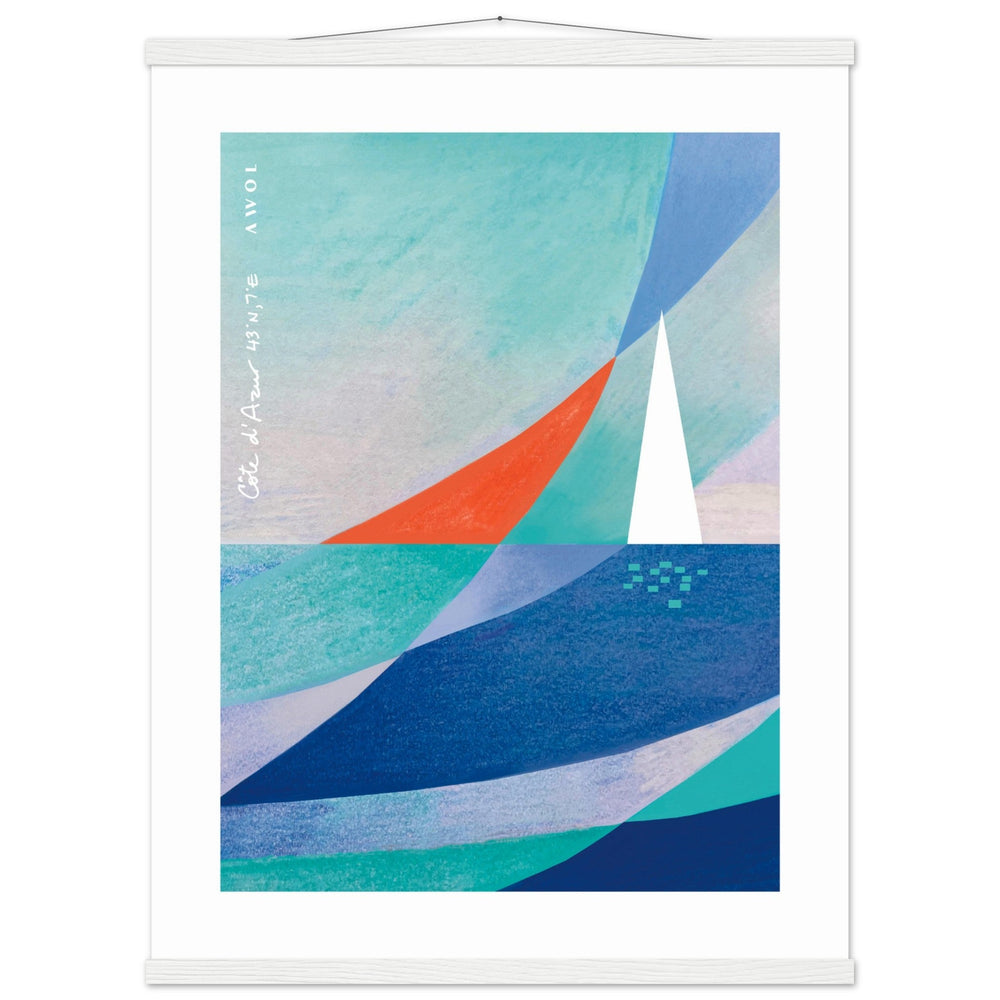 
                      
                        Abstract Art With Sailboat On The Mediterranean Sea: Poster with Hanger - Creations Awol
                      
                    