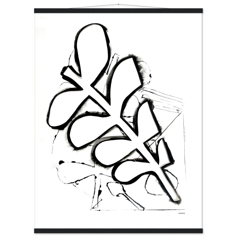 
                      
                        Abstract Black and White Plant Art Print: Poster with Hanger - Creations Awol
                      
                    