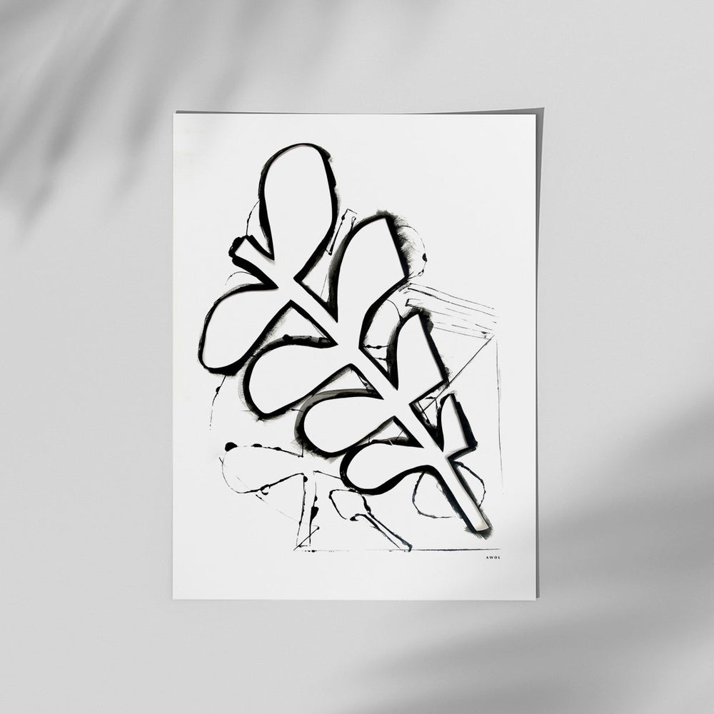 
                      
                        Abstract Black and White Plant Art Print: Poster with Hanger - Creations Awol
                      
                    